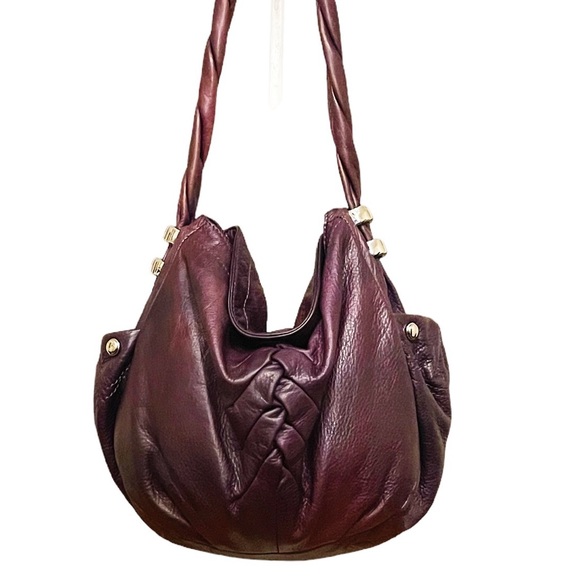 b. makowsky Handbags - B. Makowsky Merlot Chamois Leather Hobo Shoulder Bag
